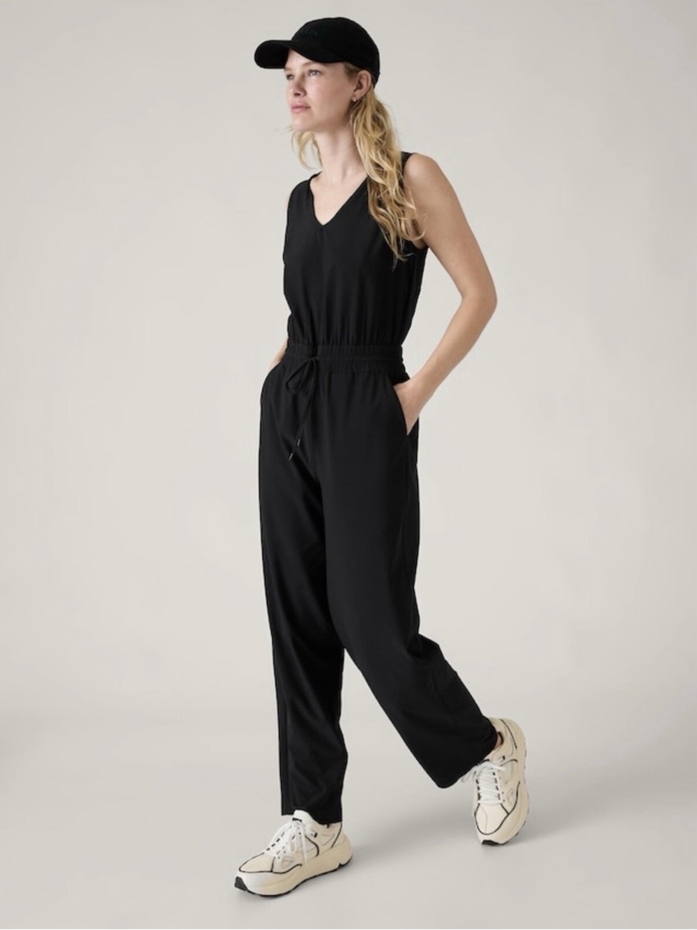 Athleta Avenue Sleeveless Jumpsuit in Black
